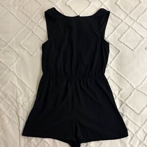Black Sleeveless Romper w/ open back